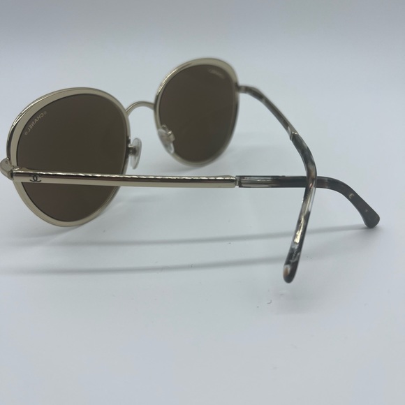 Chanel Gold Frame with Gold Lens Sunglasses - Picture 3 of 4